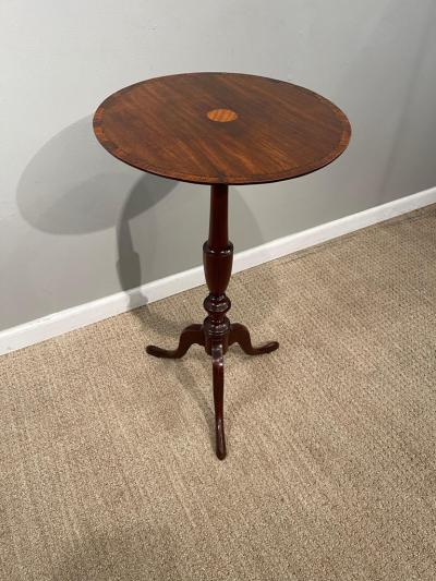 George III Inlaid Cross Banded Mahogany Tripod Table