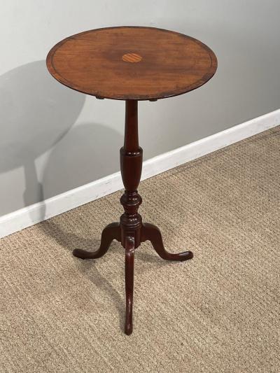 George III Inlaid Cross Banded Mahogany Tripod Table