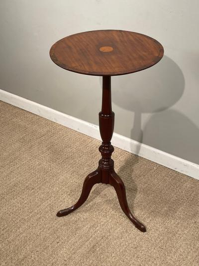 George III Inlaid Cross Banded Mahogany Tripod Table