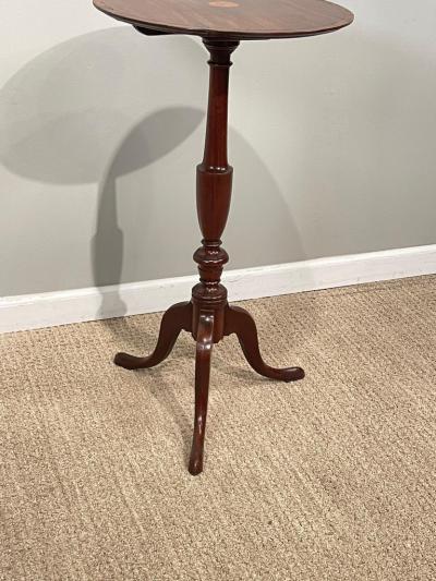 George III Inlaid Cross Banded Mahogany Tripod Table