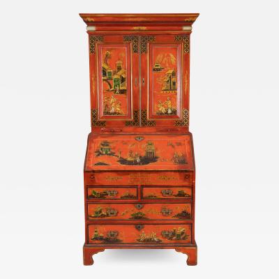 George III Japanned Bureau Bookcase