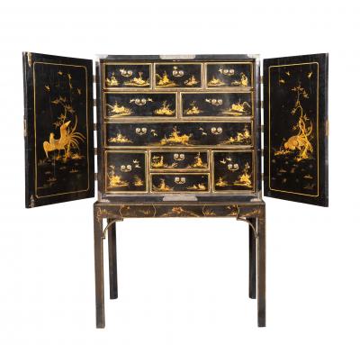 George III Japanned Cabinet On Stand