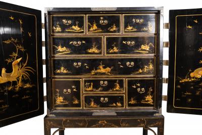 George III Japanned Cabinet On Stand
