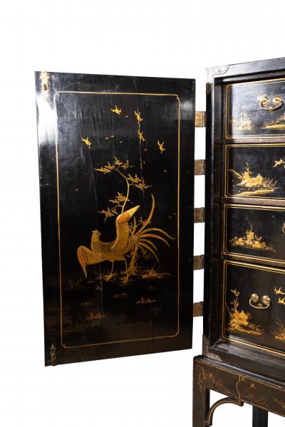 George III Japanned Cabinet On Stand