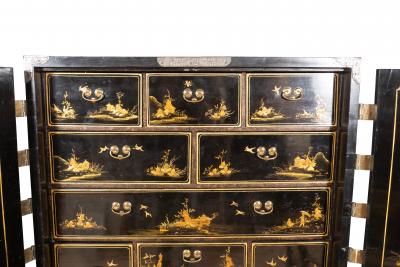 George III Japanned Cabinet On Stand