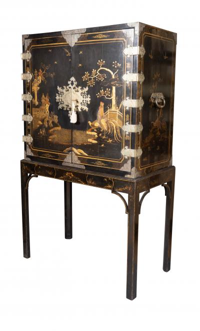 George III Japanned Cabinet On Stand
