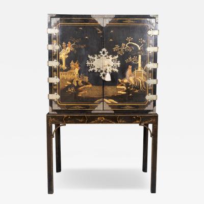 George III Japanned Cabinet On Stand