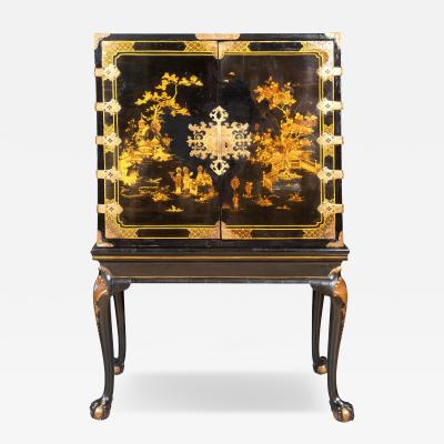 George III Japanned Cabinet On Stand