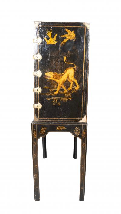 George III Japanned Cabinet On Stand