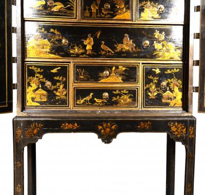 George III Japanned Cabinet On Stand