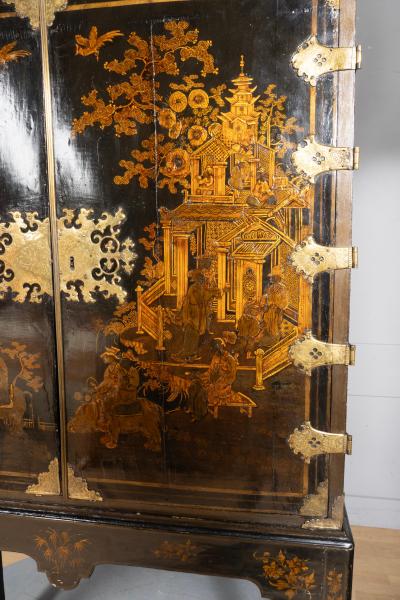 George III Japanned Cabinet On Stand