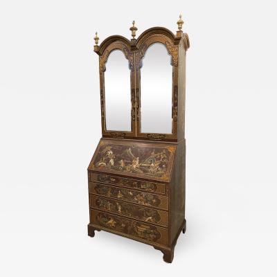 George III Japanned Slant Lid Bureau Bookcase