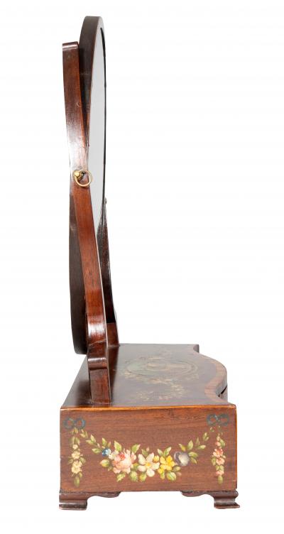 George III Mahogany And Painted Dressing Mirror