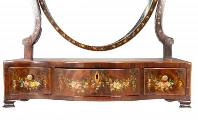 George III Mahogany And Painted Dressing Mirror