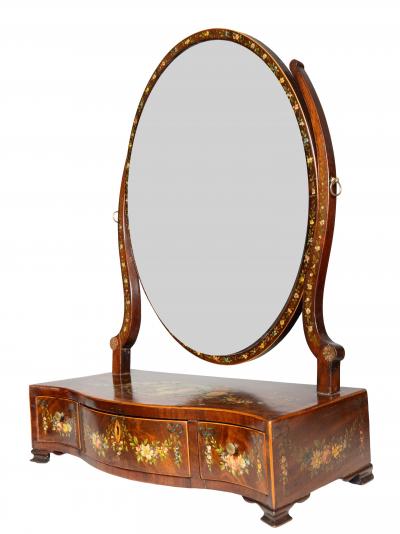 George III Mahogany And Painted Dressing Mirror