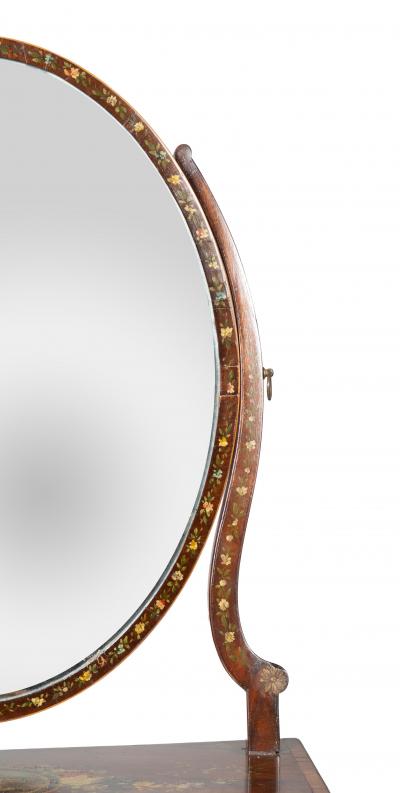 George III Mahogany And Painted Dressing Mirror