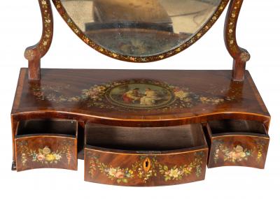 George III Mahogany And Painted Dressing Mirror