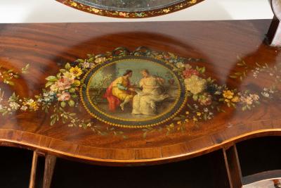 George III Mahogany And Painted Dressing Mirror
