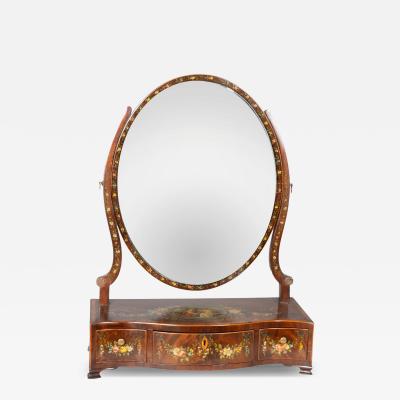 George III Mahogany And Painted Dressing Mirror