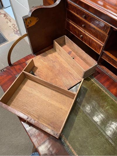 George III Mahogany Breakfront Bureau Bookcase with Glazed Doors
