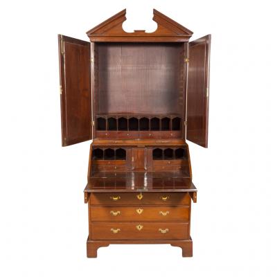 George III Mahogany Bureau Bookcase