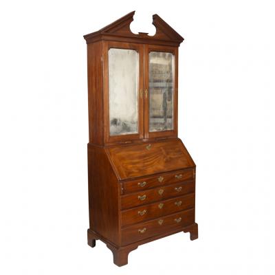 George III Mahogany Bureau Bookcase