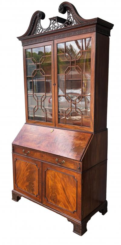 George III Mahogany Bureau Bookcase