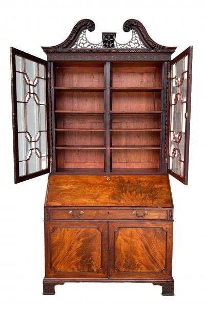 George III Mahogany Bureau Bookcase