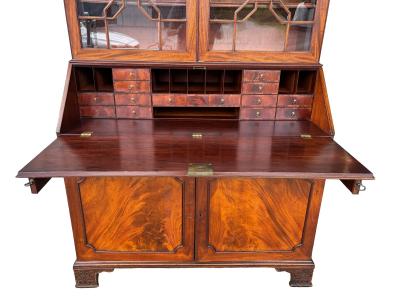 George III Mahogany Bureau Bookcase