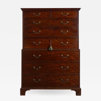 George III Mahogany Chest on Chest of Drawers England circa 1800