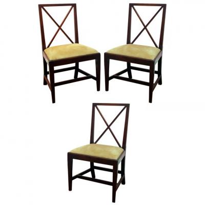 George III Mahogany Chinese Pattern Side Chairs