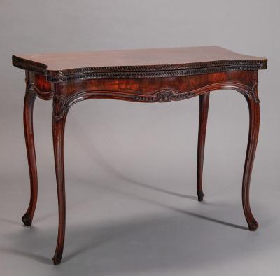 George III Mahogany Concertina Action Card Table