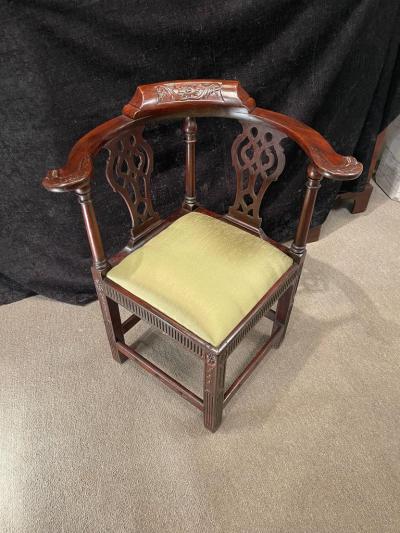 George III Mahogany Corner Armchair