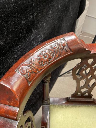 George III Mahogany Corner Armchair