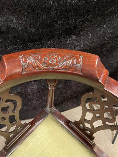 George III Mahogany Corner Armchair