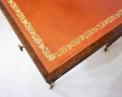 George III Mahogany Double sided Leather Top Library Writing Table circa 1795