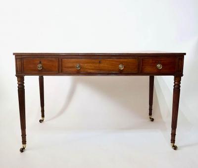 George III Mahogany Double sided Leather Top Library Writing Table circa 1795