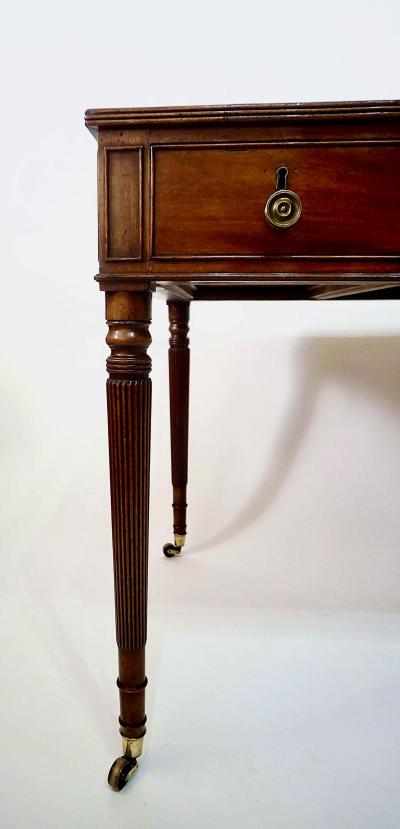 George III Mahogany Double sided Leather Top Library Writing Table circa 1795