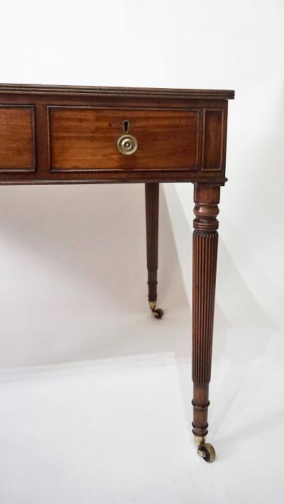 George III Mahogany Double sided Leather Top Library Writing Table circa 1795