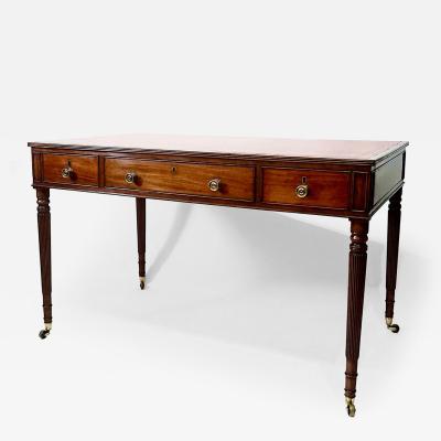 George III Mahogany Double sided Leather Top Library Writing Table circa 1795