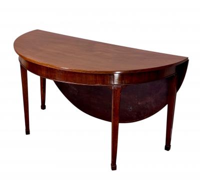 George III Mahogany Drop Leaf Demi Lune Gate Leg Table