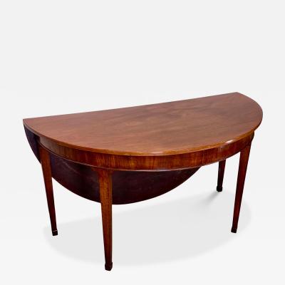 George III Mahogany Drop Leaf Demi Lune Gate Leg Table
