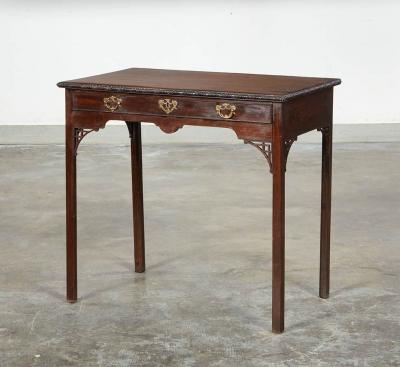 George III Mahogany Fretwork Side Table