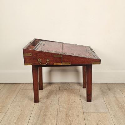George III Mahogany Lap Desk on Later Stand England circa 1800