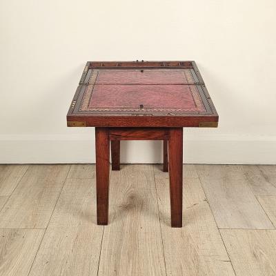 George III Mahogany Lap Desk on Later Stand England circa 1800