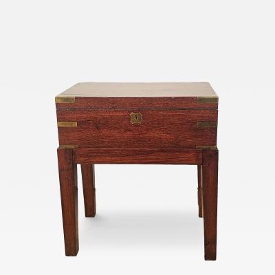 George III Mahogany Lap Desk on Later Stand England circa 1800