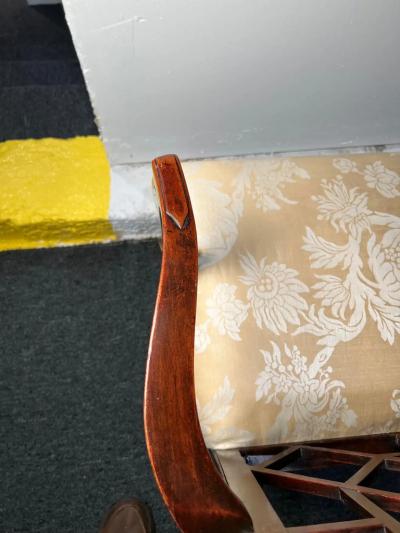 George III Mahogany Lattice Back Armchair