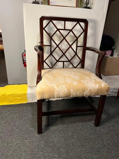 George III Mahogany Lattice Back Armchair