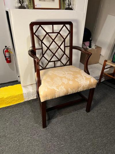 George III Mahogany Lattice Back Armchair