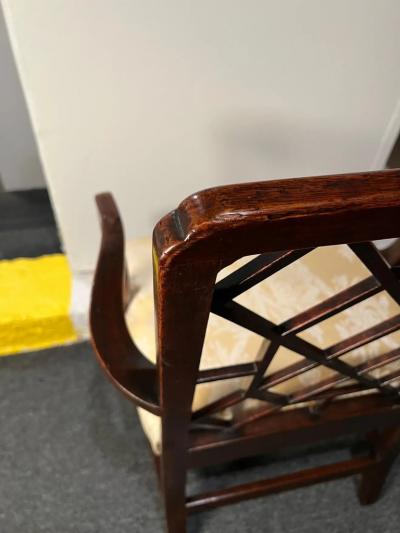 George III Mahogany Lattice Back Armchair